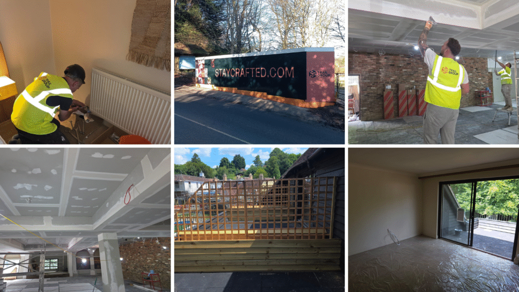 Construction work continues to refurbish and restore the historic Powdermills Hotel in East Sussex as part of a £4.5m contract awarded to contractor Trail Group